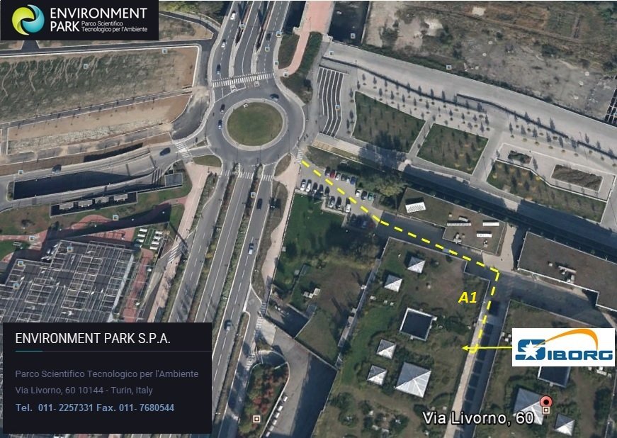 Indicazioni per raggiungere Siborg in Via Livorno 60, all'interno di Environment Park, Torino